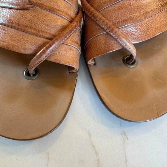 Paul Green Brown Leather Sandals Slides made in Austria AU4/US 6 - Picture 6 of 10